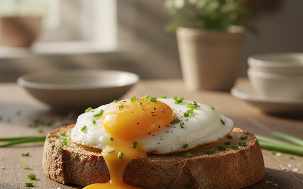 HUEVOS CON POCHË MARINADO AL HISOPO