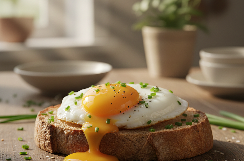 HUEVOS CON POCHË MARINADO AL HISOPO